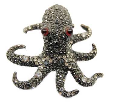 KJL Anthracite Black Ruby Eyed Octopus Vintage Co… - image 1