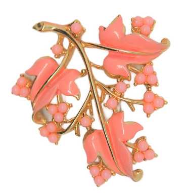 Coro Pretty Pink Petals Floral Vintage Costume Fig