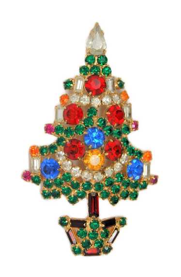 Warner Basket Christmas Candle Tree Rhinestone Vin