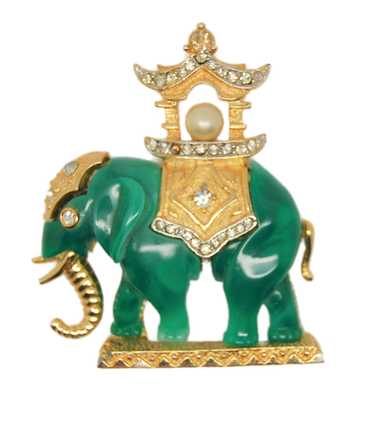 Carnegie Elephant Howdah Jade Celluloid Vintage Fi