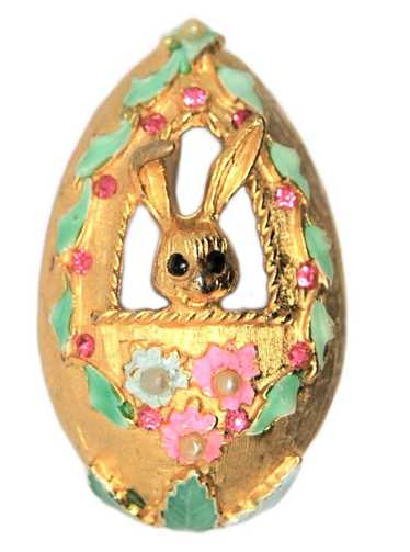 Easter Bunny Egg Vintage Figural Pin Pin Brooch 19