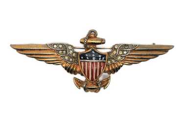 Trifari American Shield Patriotic Wings WW2 Vinta… - image 1