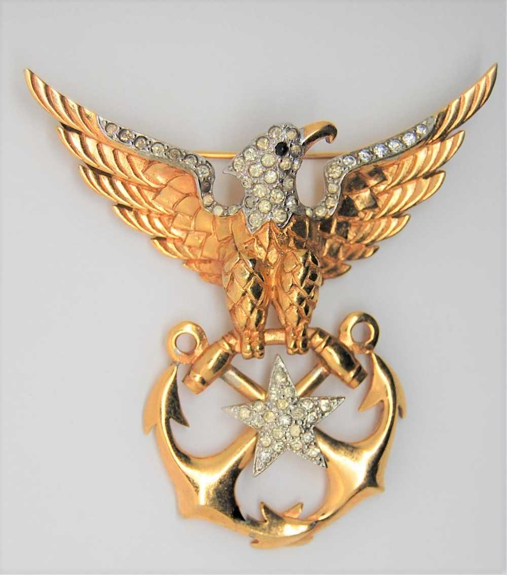 Boucher Eagle Star Anchors USA Patriotic WW2 Vint… - image 2