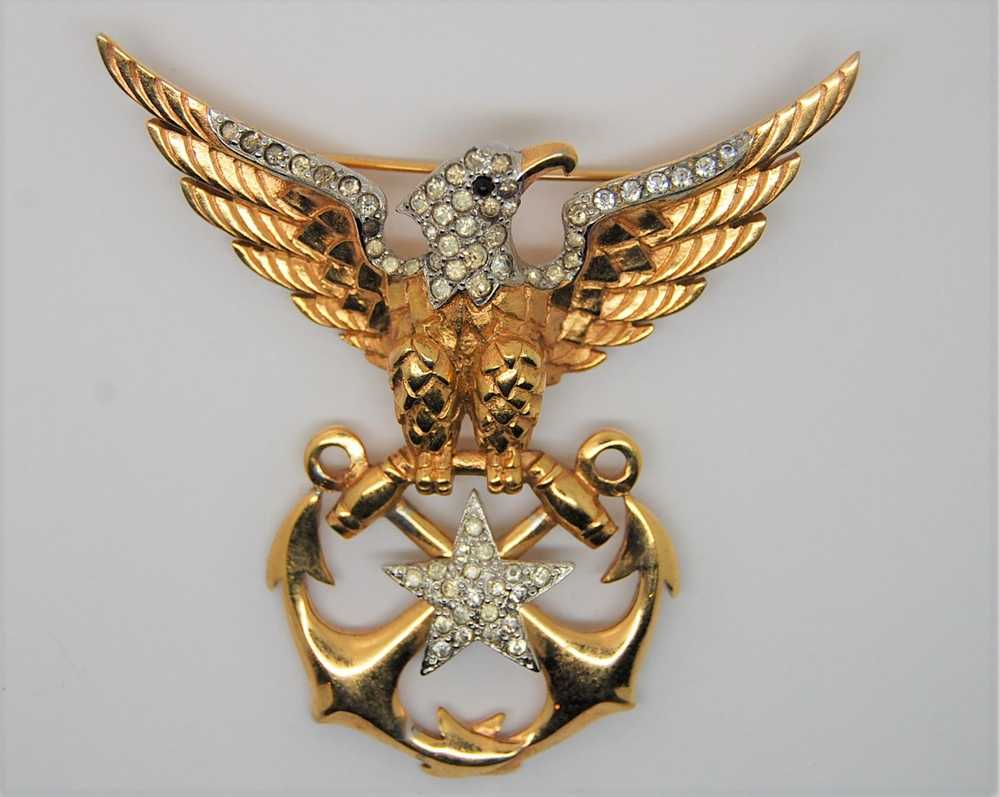 Boucher Eagle Star Anchors USA Patriotic WW2 Vint… - image 3