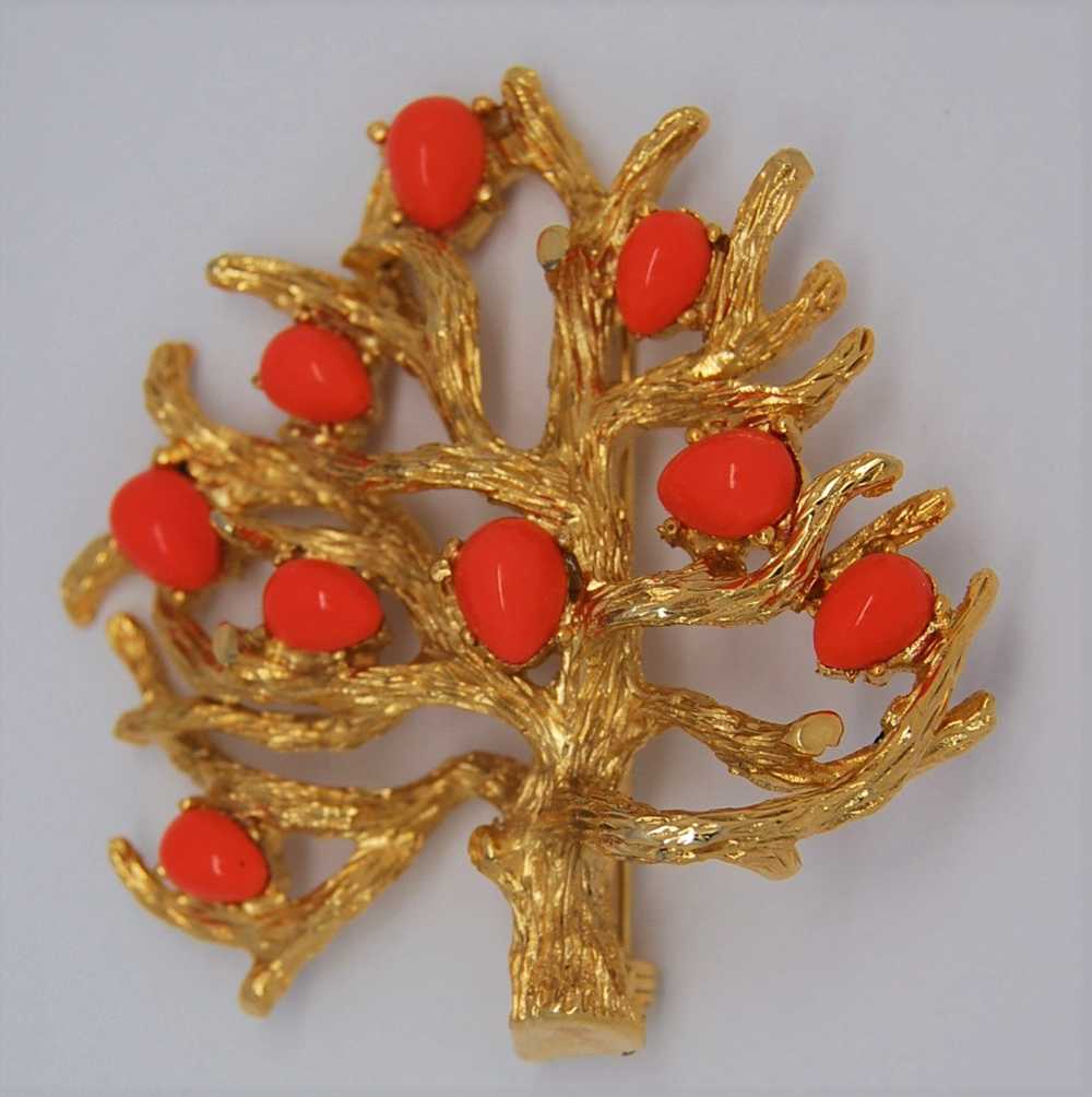 Boucher Fruit Tree Vintage Costume Figural Pin Br… - image 2