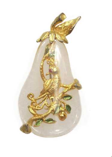 Tancer II Partridge Pear Lucite Vintage Figural Pi