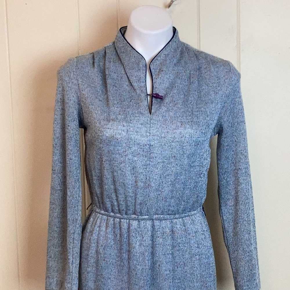 Vintage 1970s Knit Casual Disco Dress Small Libra… - image 2