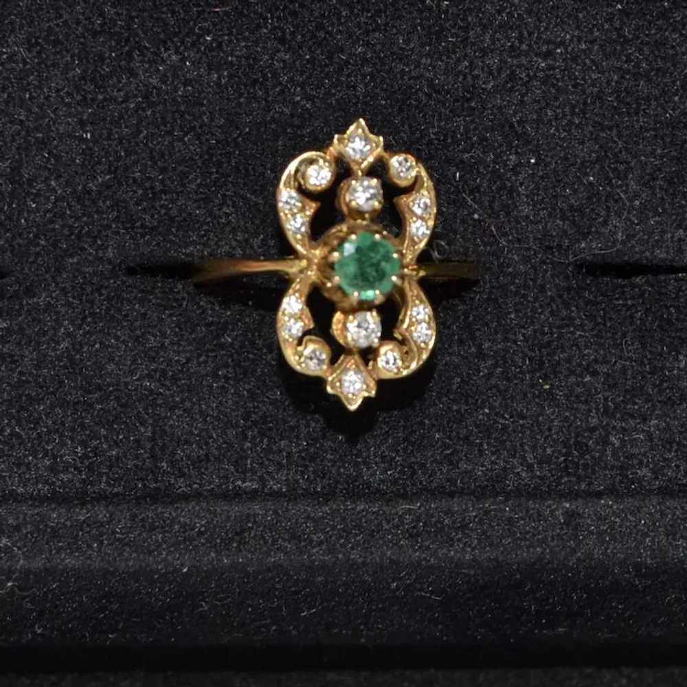 Vintage ring with emerald France XIX /XX - image 5