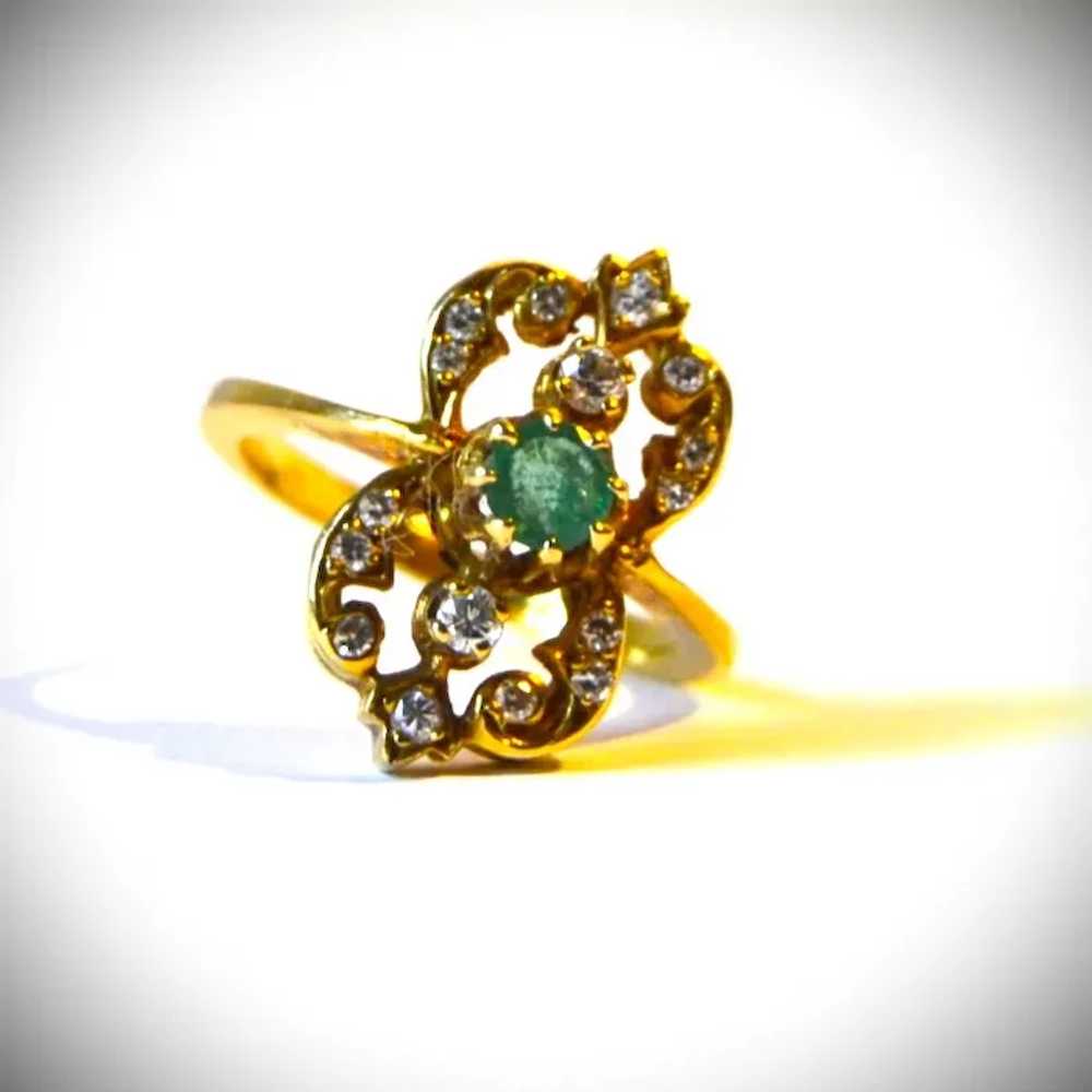 Vintage ring with emerald France XIX /XX - image 6
