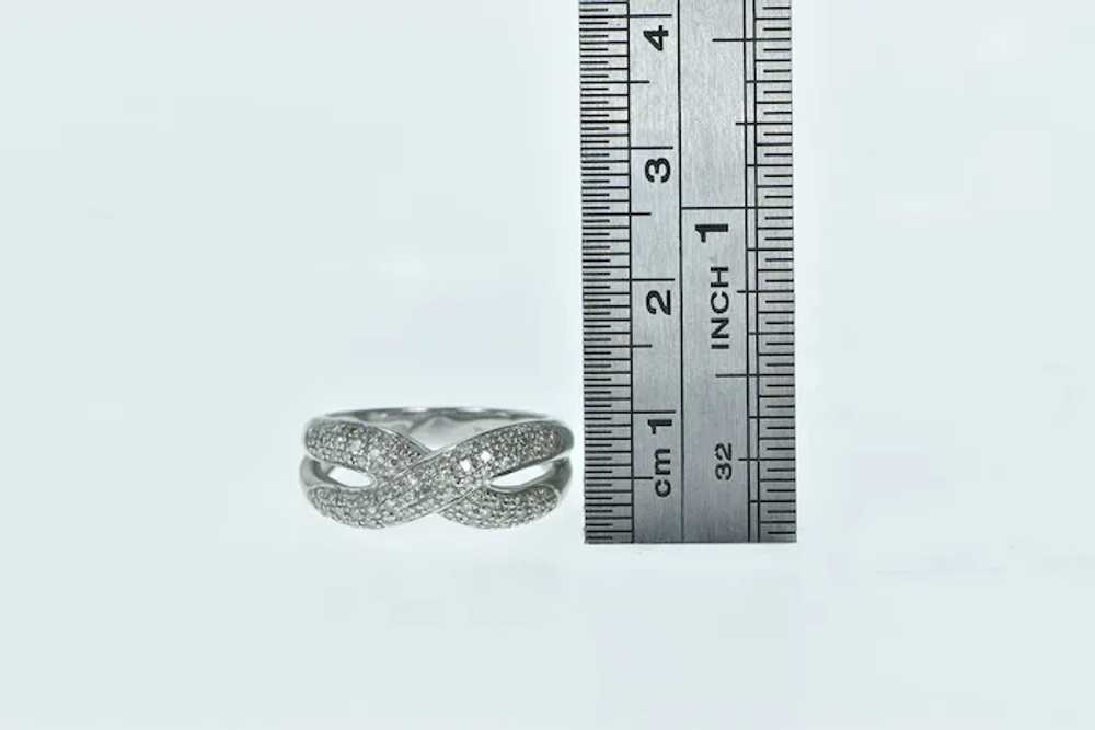 14K 0.87 Ctw Pave Diamond X Criss Cross Ring Size… - image 4