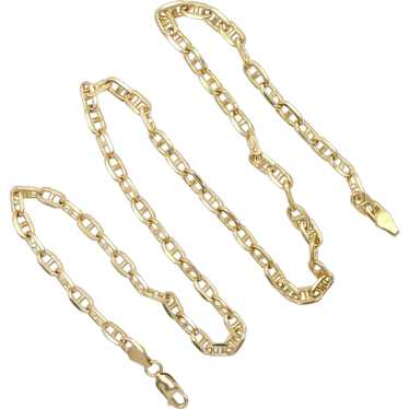 Anchor / Mariner Chain Link Necklace 14K Yellow Go