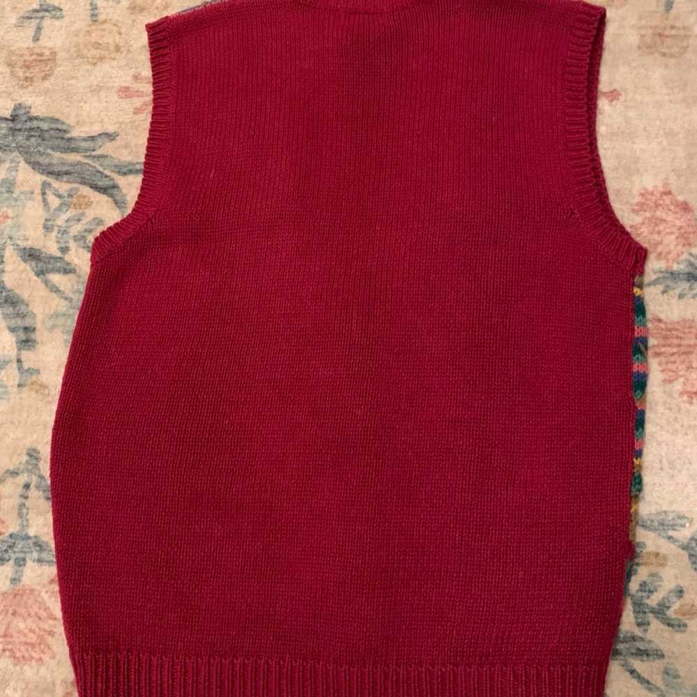 Vintage Koret knitted multicolor vest size large … - image 2