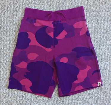 Bape Bape Purple Camo Sweat Shorts - image 1