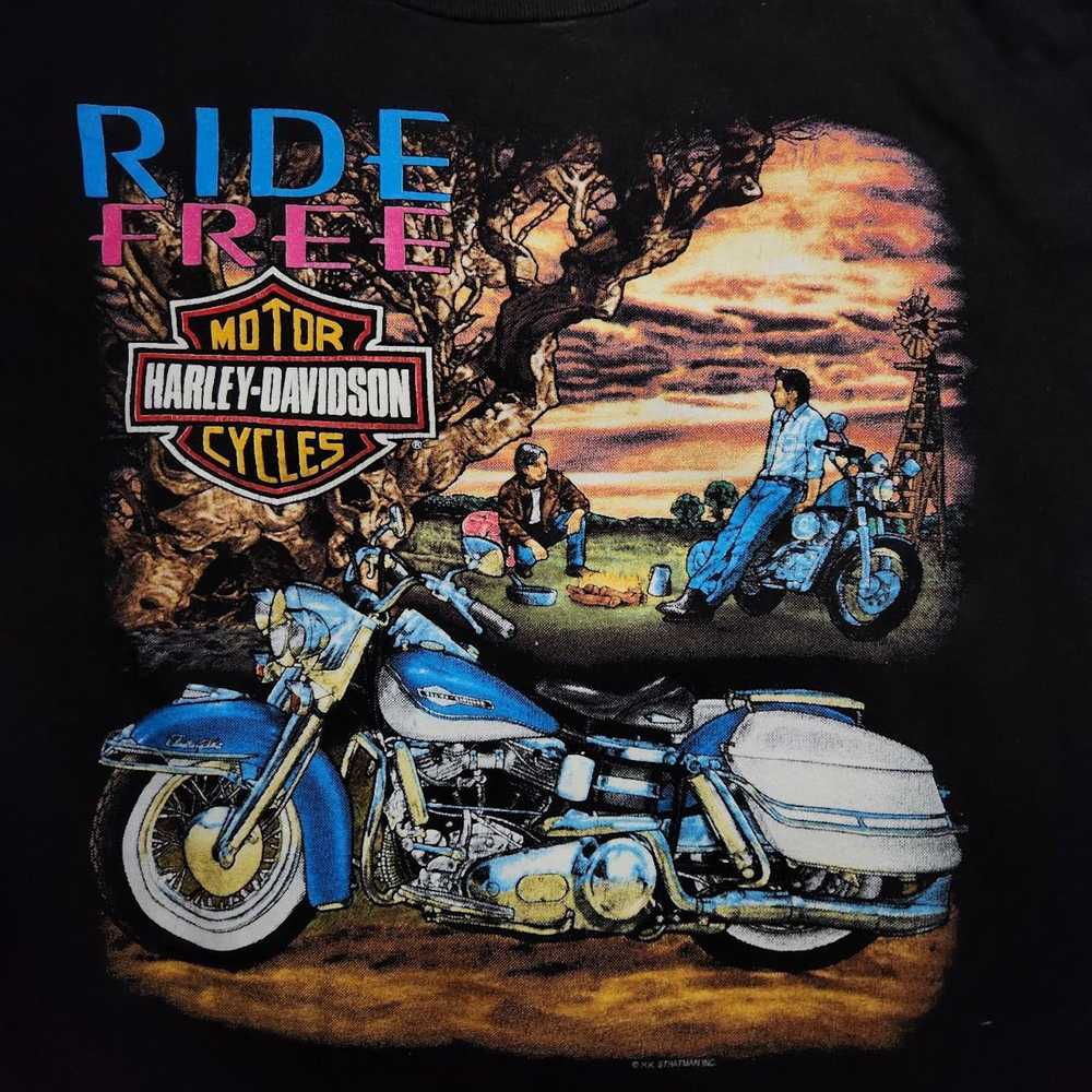 Harley Davidson 80s Harely Davidson Ride Free Tee - image 3