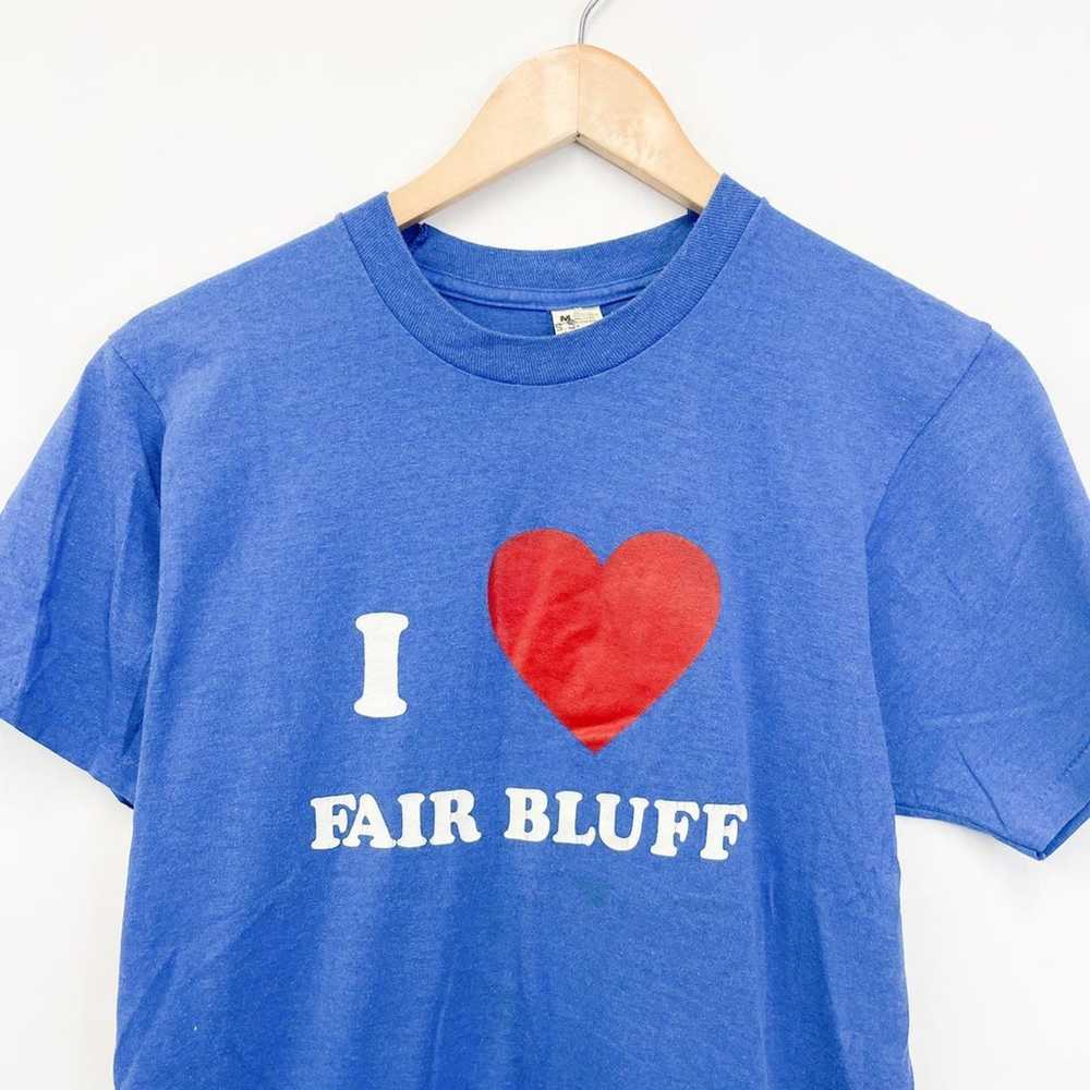 Vintage 80s I Love Fair Bluff Graphic T-shirt Blu… - image 2