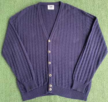Lee Vintage 90’s Lee Sport Textured Navy Sweater … - image 1