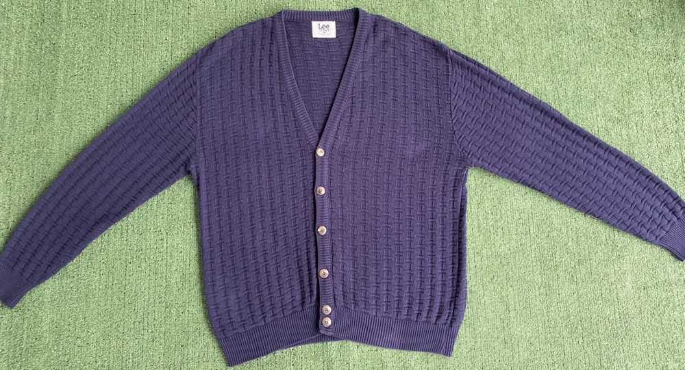 Lee Vintage 90’s Lee Sport Textured Navy Sweater … - image 2