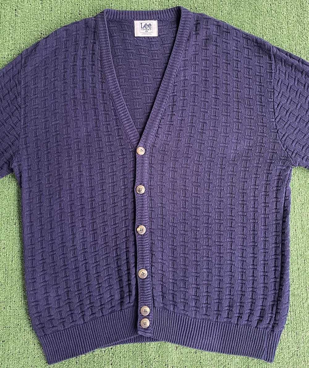 Lee Vintage 90’s Lee Sport Textured Navy Sweater … - image 3