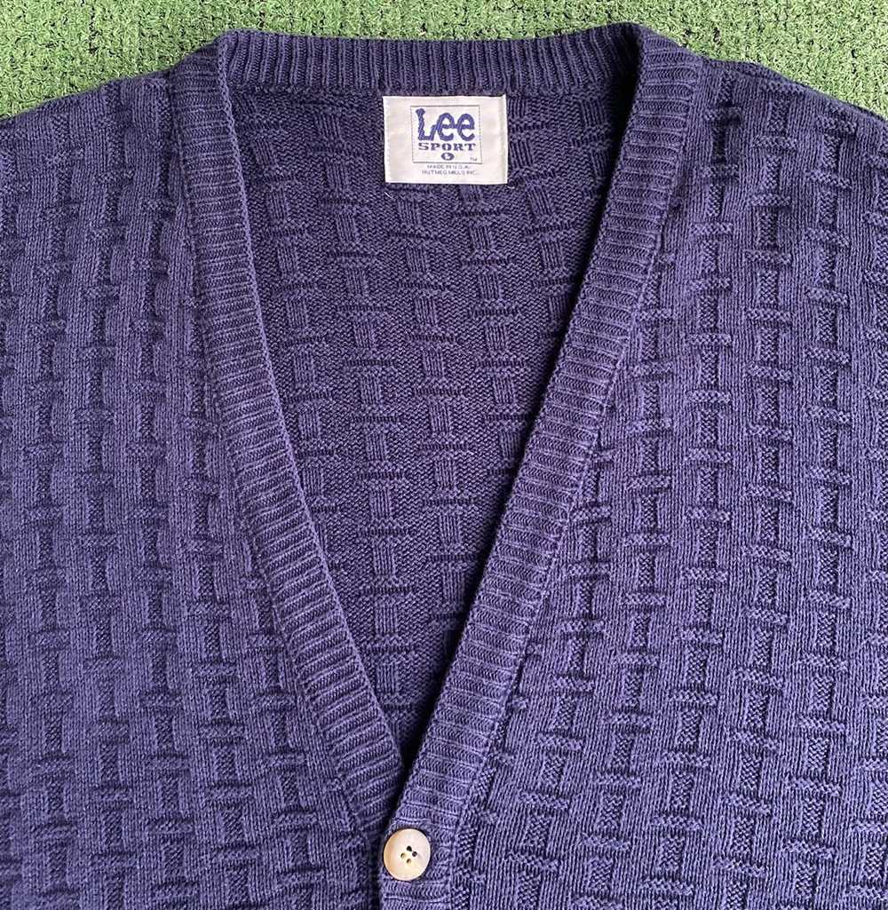 Lee Vintage 90’s Lee Sport Textured Navy Sweater … - image 4