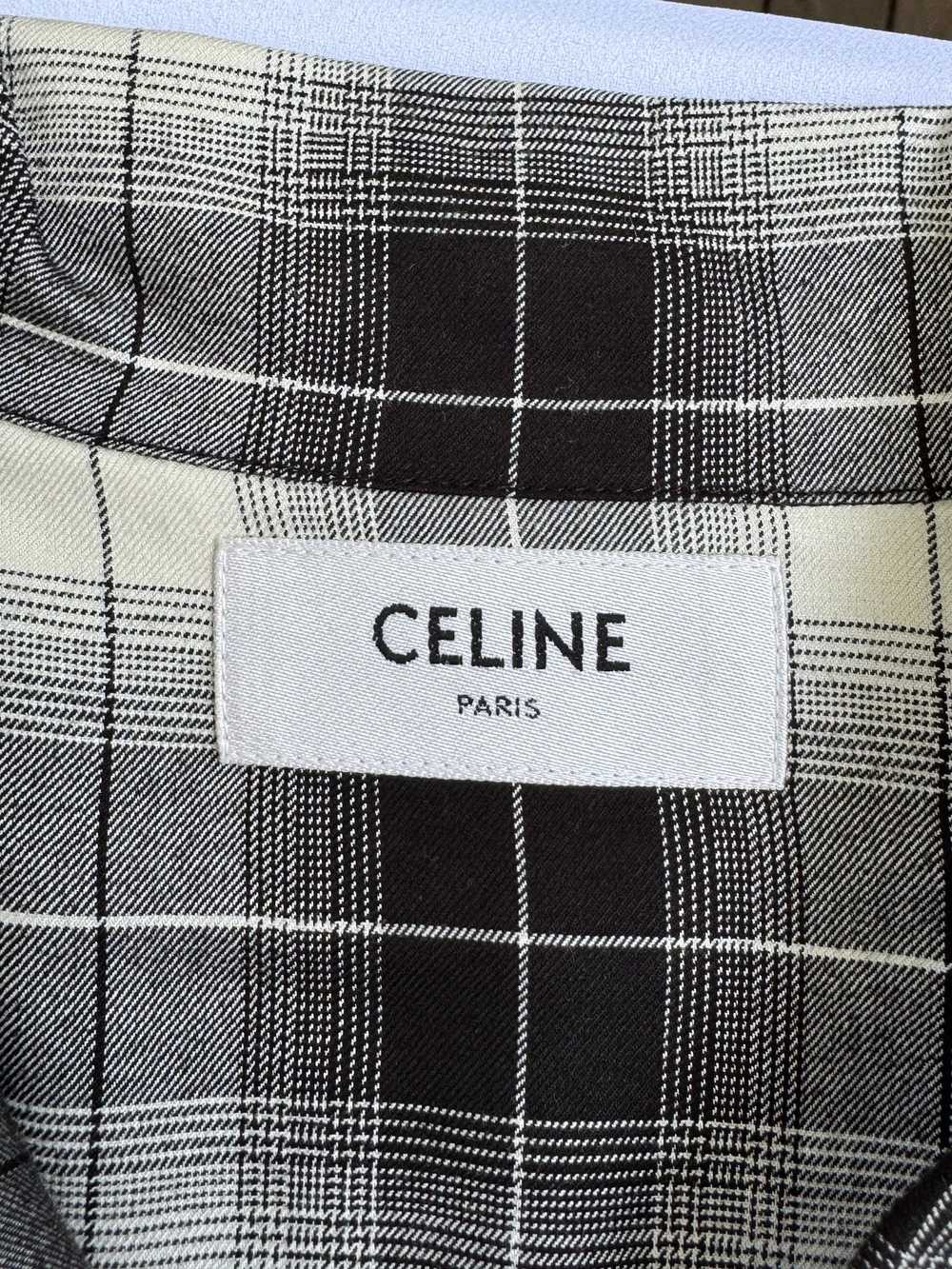 Celine Celine Plaid button down Short Sleeved Shi… - image 4