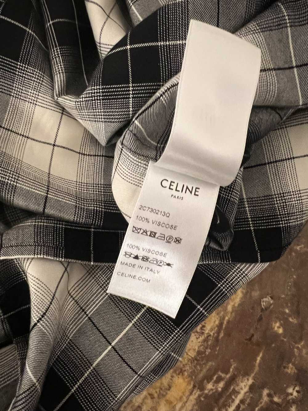 Celine Celine Plaid button down Short Sleeved Shi… - image 6