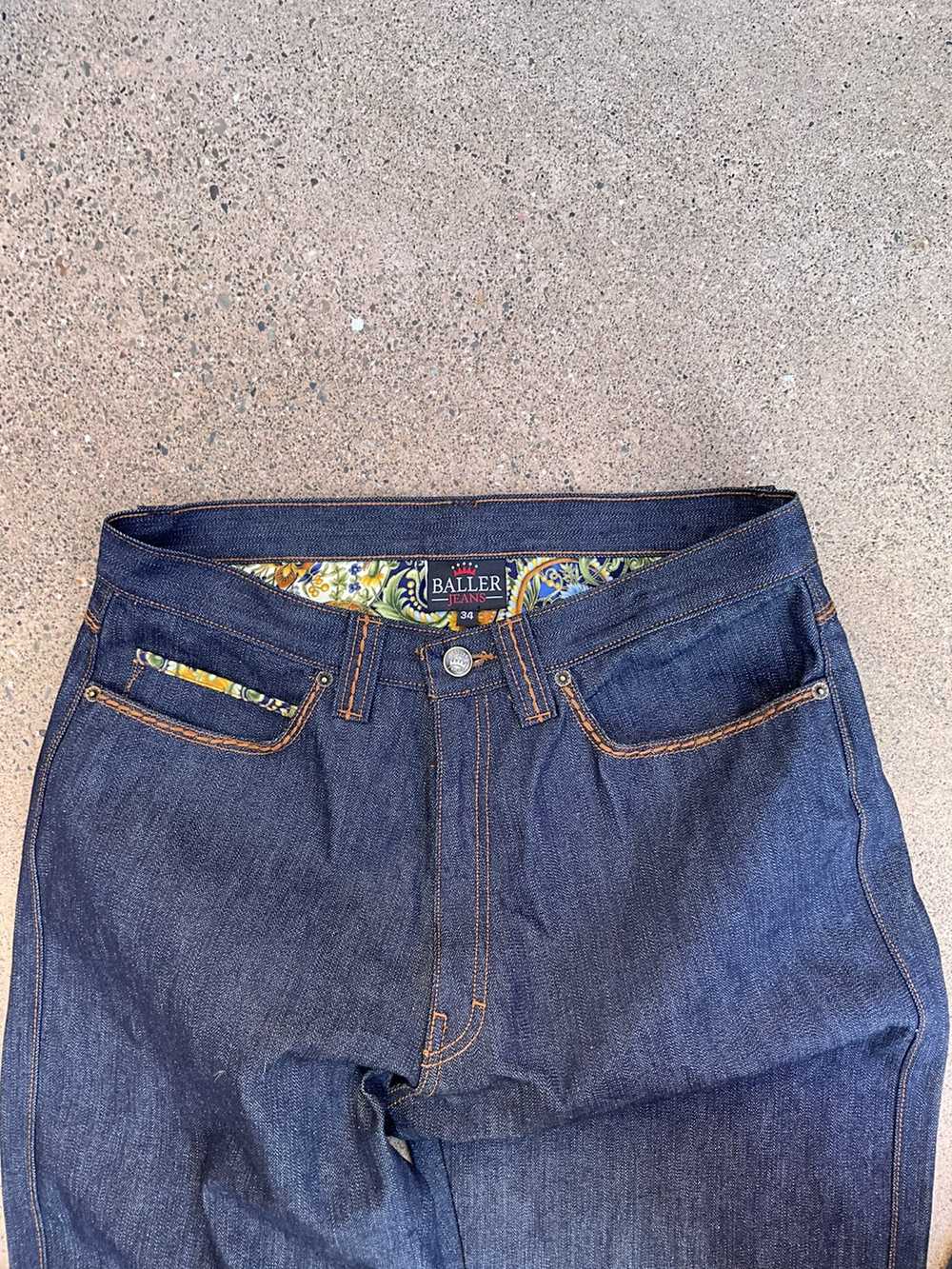 Rare × Streetwear Baller jeans y2k denim embroide… - image 3