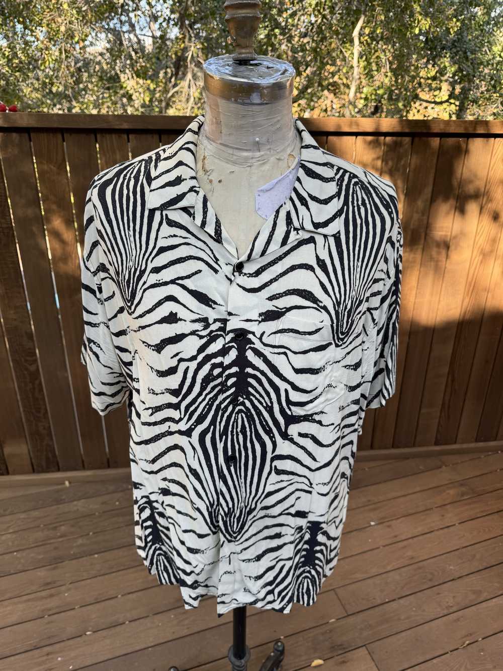 Celine Celine Zebra Print Short Sleeved Viscose B… - image 1