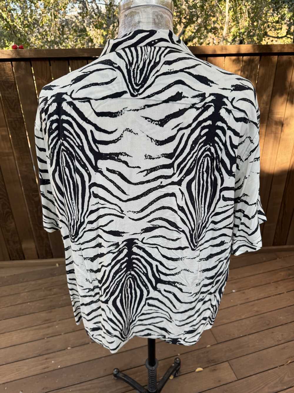 Celine Celine Zebra Print Short Sleeved Viscose B… - image 3