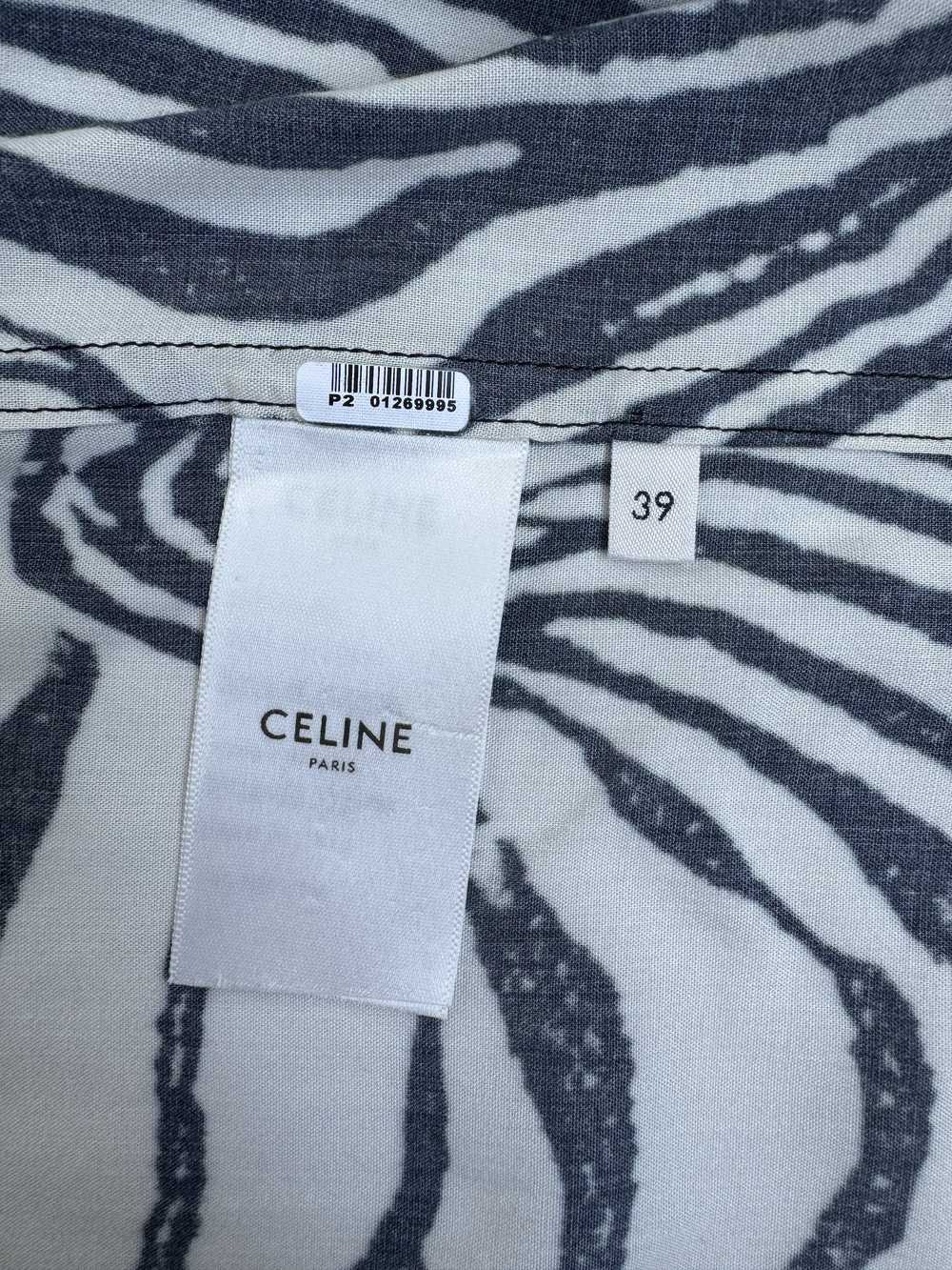 Celine Celine Zebra Print Short Sleeved Viscose B… - image 6