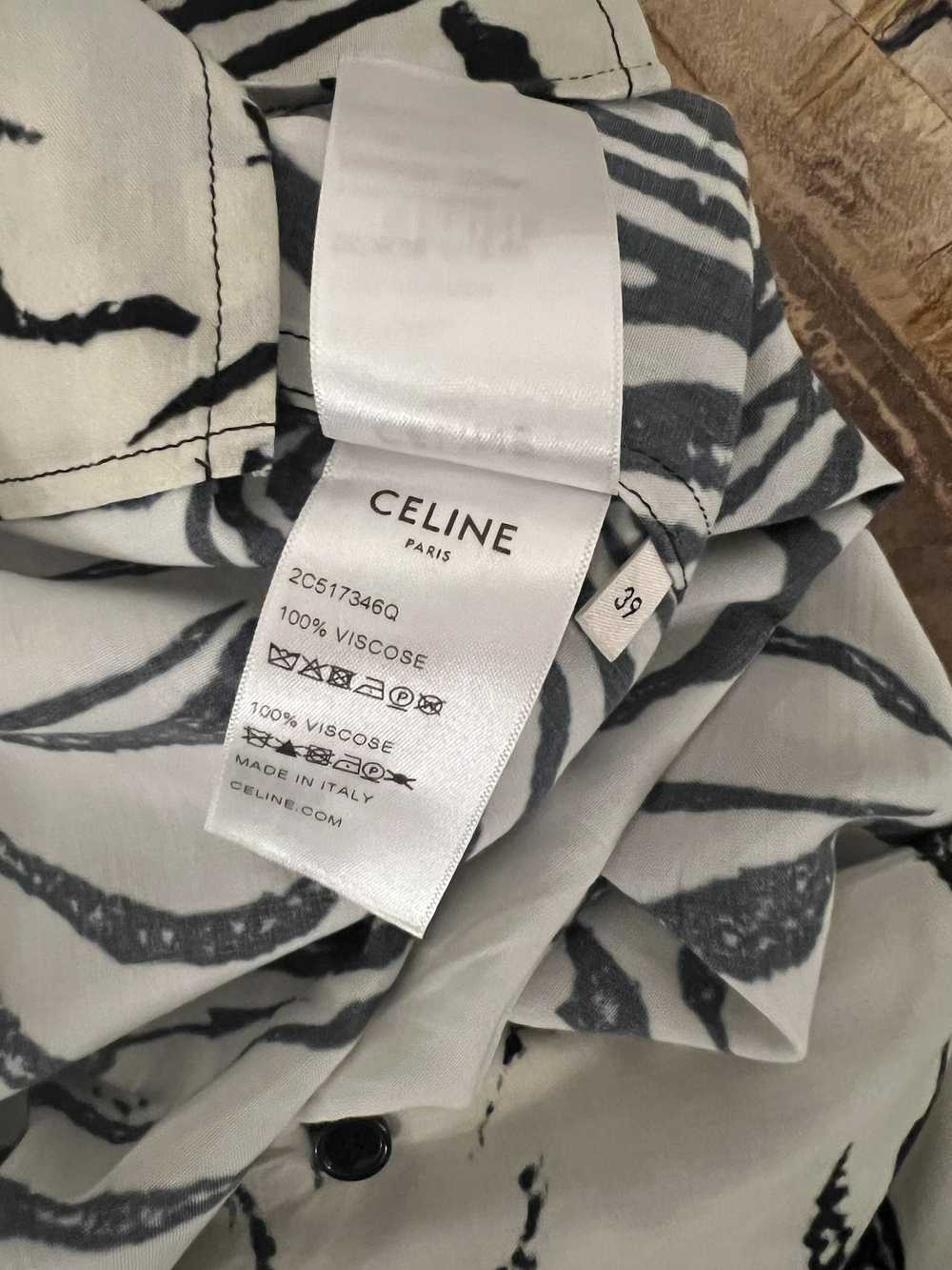 Celine Celine Zebra Print Short Sleeved Viscose B… - image 8