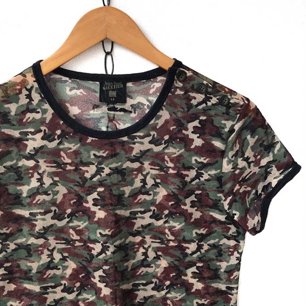 Jean Paul Gaultier JPG Homme Sheer Mashed Camo Si… - image 2