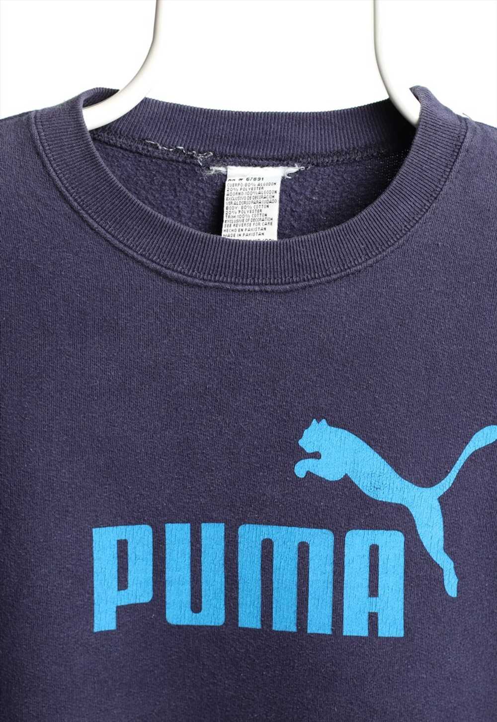 Vintage Puma Crewneck Logo Sweatshirt Navy - image 3