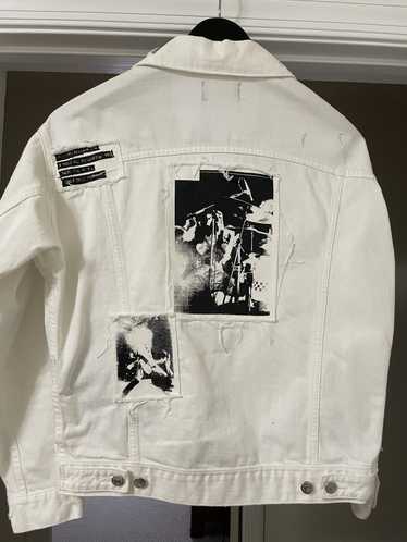 The Kooples White Denim Punk Style Jacket With Sex