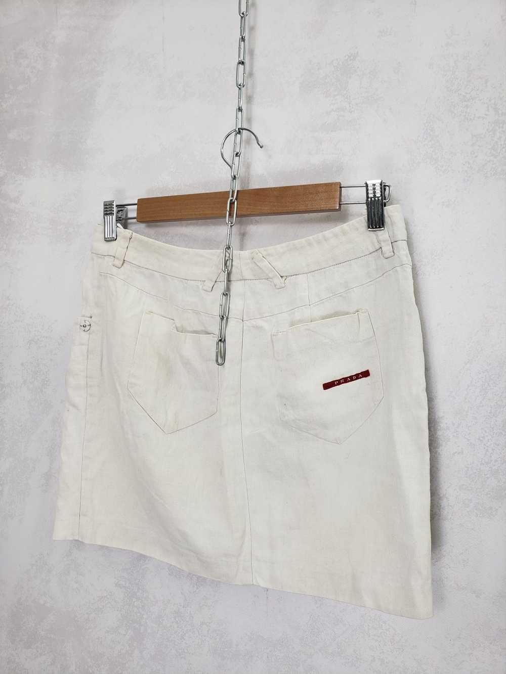 Prada × Vintage Prada jeans skirt red tab - image 5