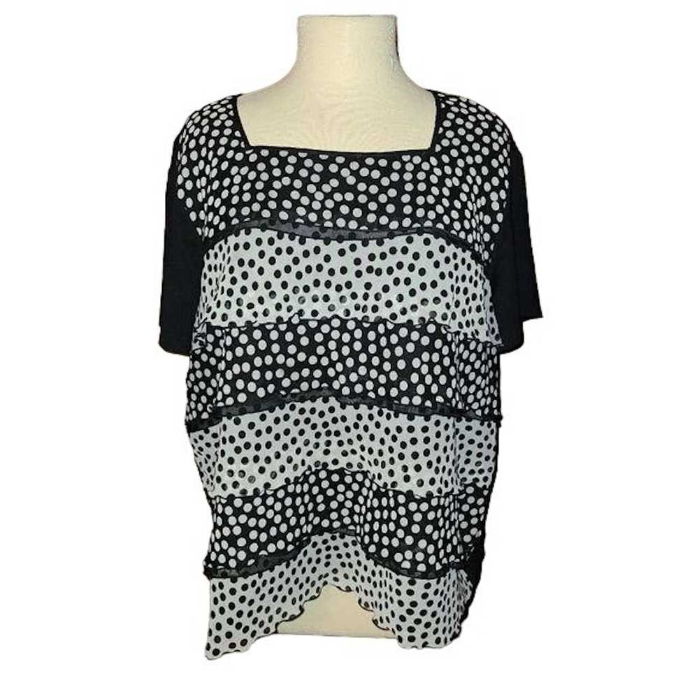 Other Alfred Dunner Plus Size 2X Polka Dot Shirt - image 1