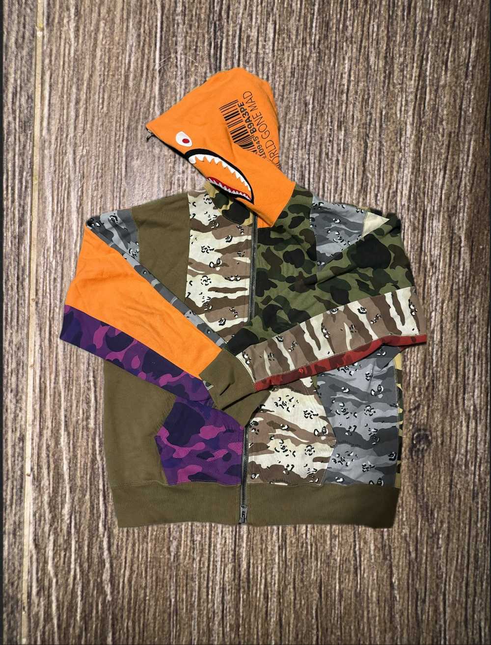 Bape Crazy Camo Mad Shark Relaxed Full Zip Hoodie - image 2