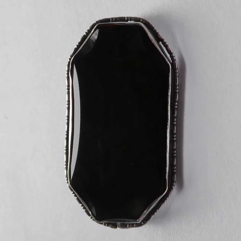 Art Deco Sterling & Onyx Pin Germany - image 12