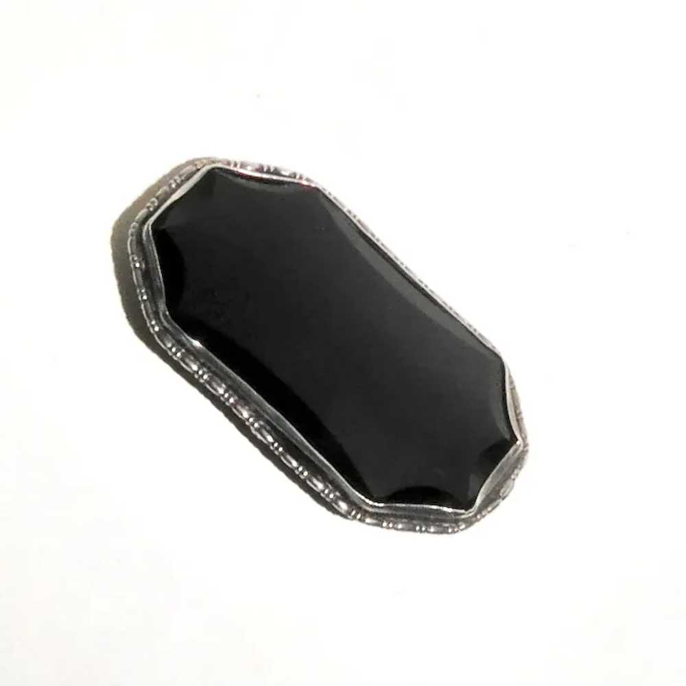 Art Deco Sterling & Onyx Pin Germany - image 5