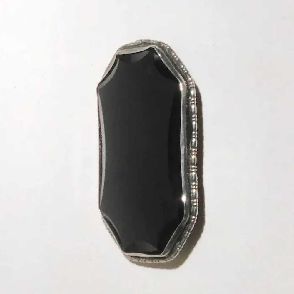 Art Deco Sterling & Onyx Pin Germany - image 6
