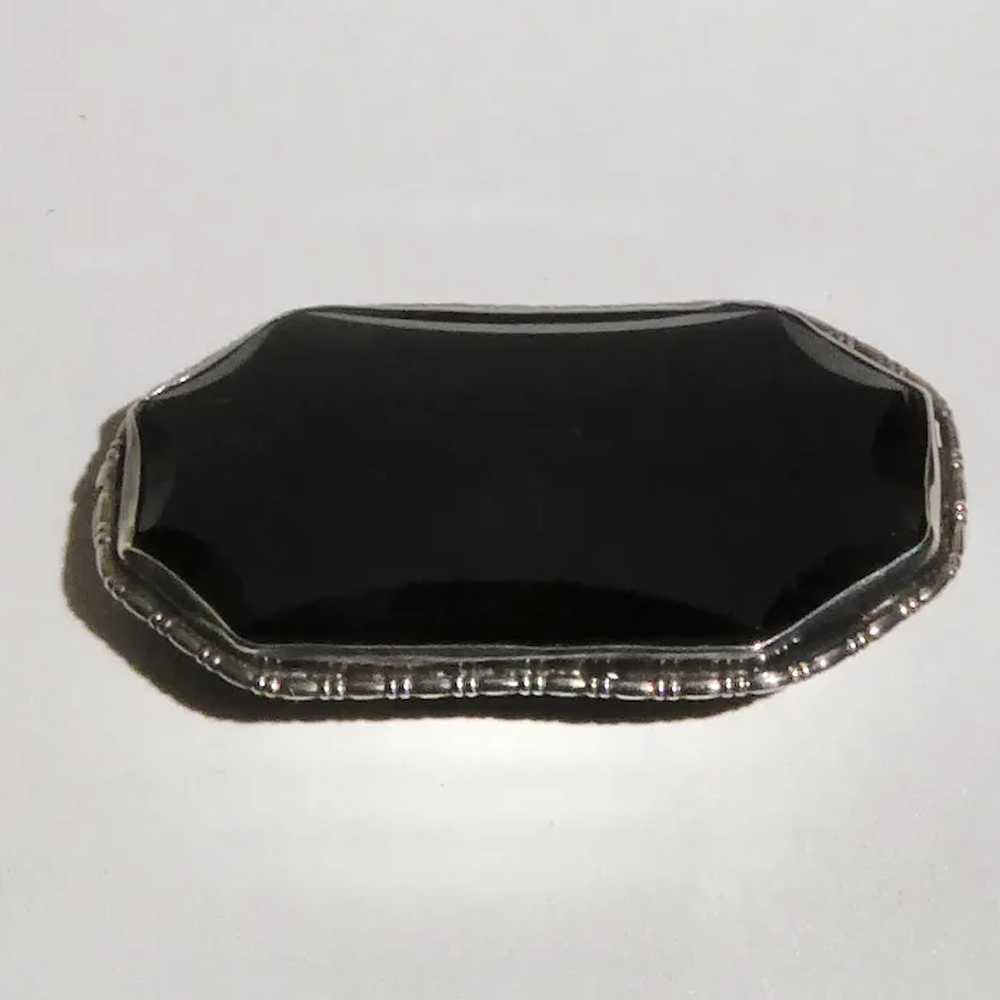 Art Deco Sterling & Onyx Pin Germany - image 7