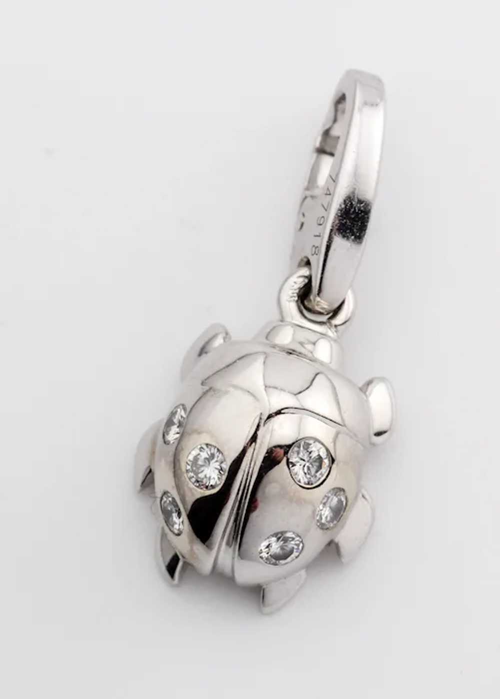 Cartier Diamond 18k White Gold Ladybug Charm Pend… - image 2
