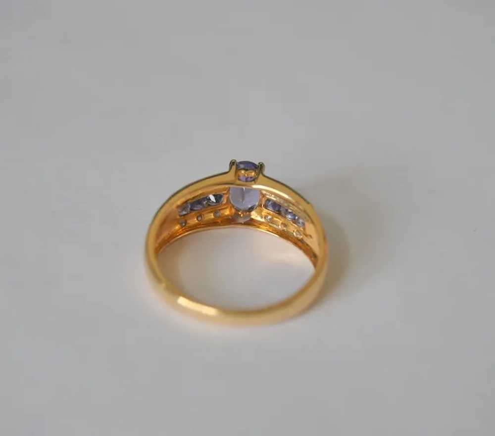 Tanzanite 14k Gold Ring With Diamond Accents - image 10