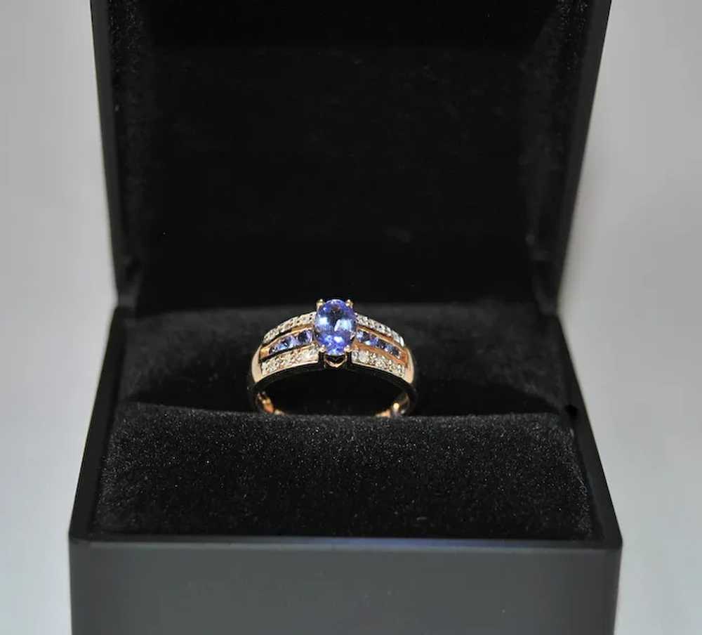 Tanzanite 14k Gold Ring With Diamond Accents - image 5