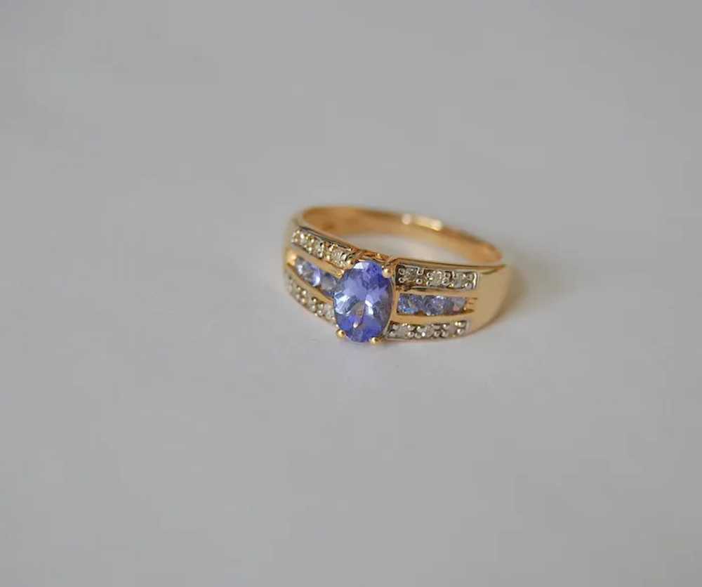 Tanzanite 14k Gold Ring With Diamond Accents - image 6