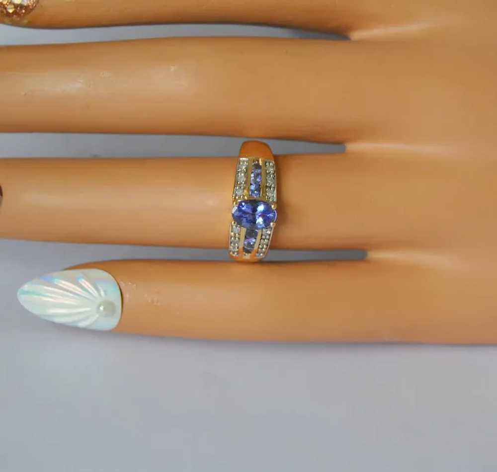 Tanzanite 14k Gold Ring With Diamond Accents - image 7