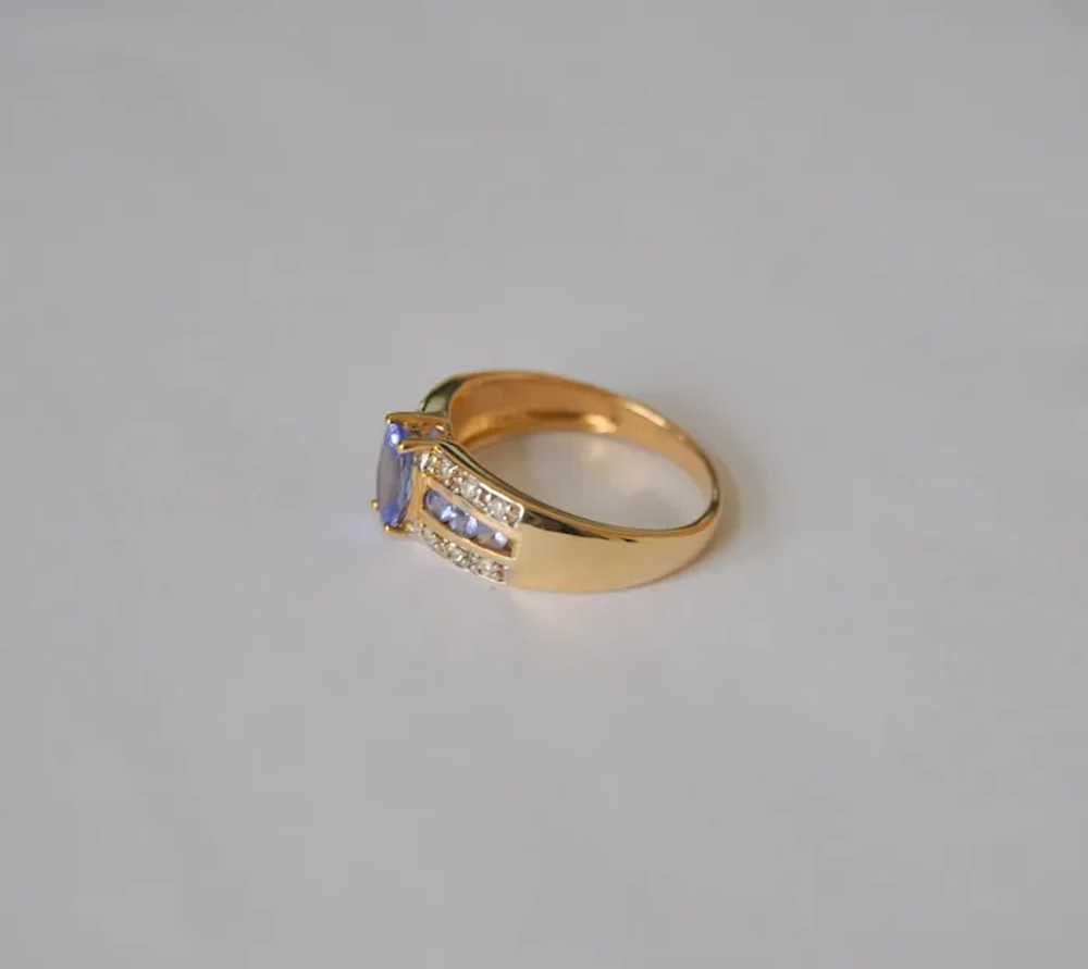 Tanzanite 14k Gold Ring With Diamond Accents - image 9