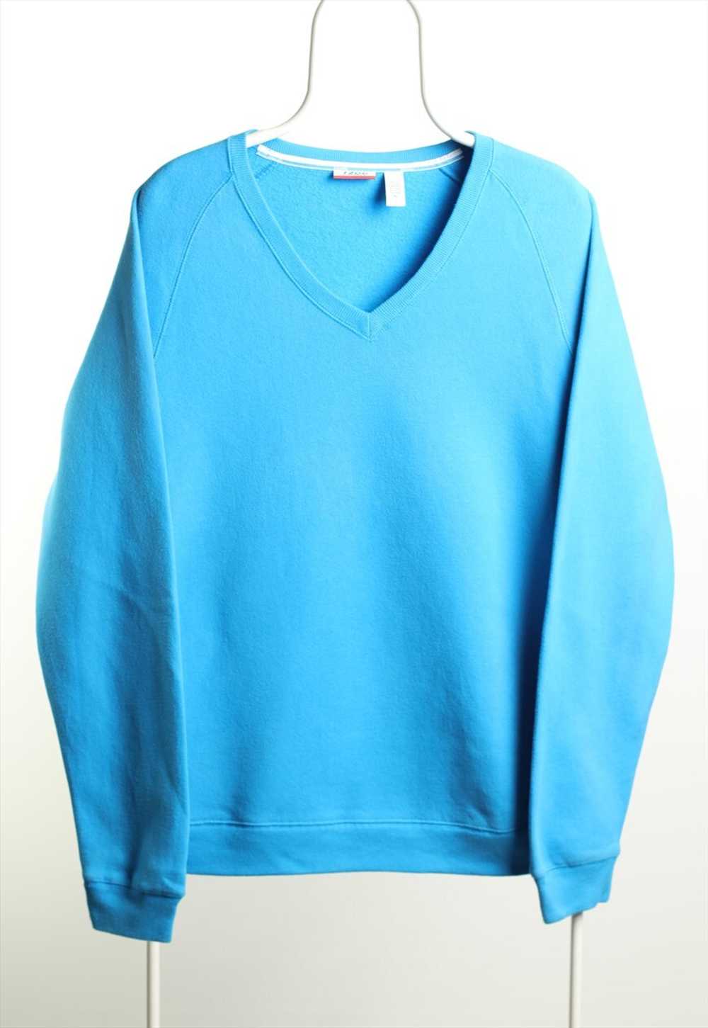 Vintage Izod V-neck Soft Sweatshirt Blue - image 1