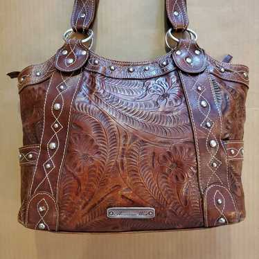 American West Tooled Leather Purse