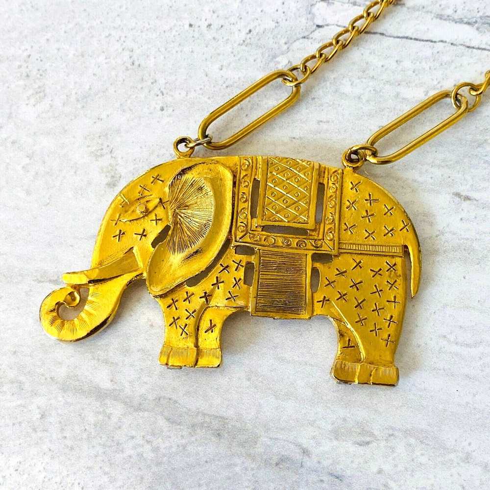 Elephant Pendant Necklace Statement Jewelry - image 3