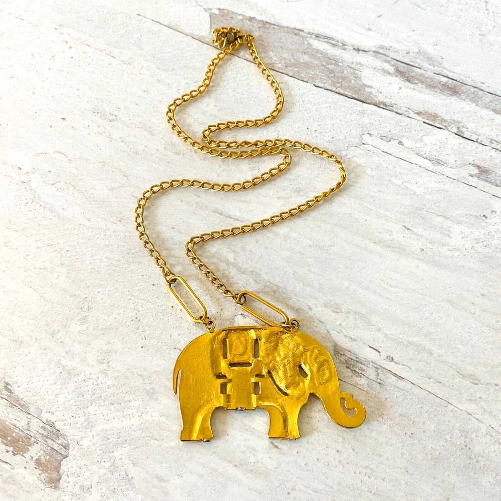 Elephant Pendant Necklace Statement Jewelry - image 4